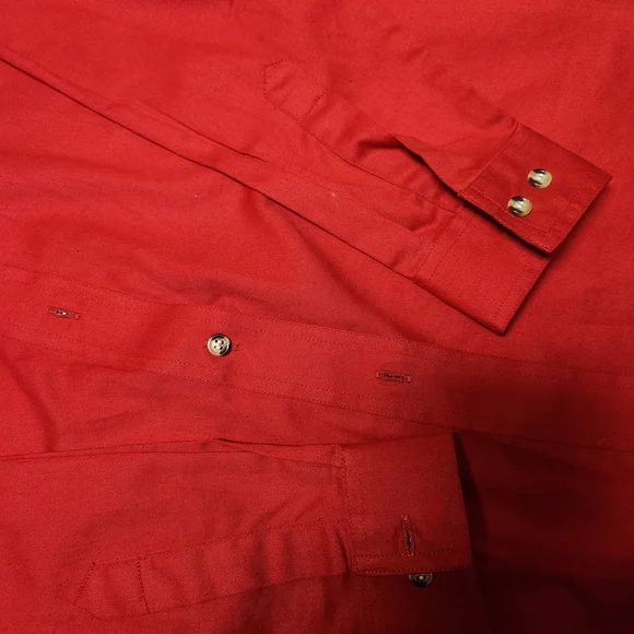 Elegant Red Button Down Shirt - Picture 5 of 11